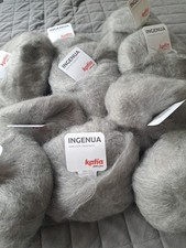 Wolle Konvolut Katia, 8 Kn. neu, INGENUA Mohair Grau 42 Stricken 