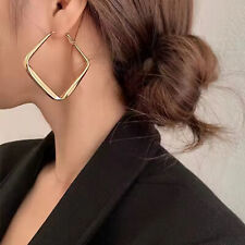 Große goldene Creolen Ohrringe Hänger Durchzieher Modisch Statement Cocktail Hot