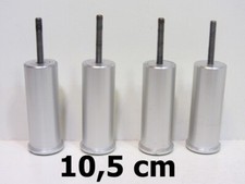 Alu Couchfüße Sofafüße Möbelbeine Möbelfüße Tischbeine Aluminium H 10,5 cm