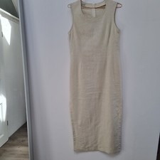 Midi Kleid 100% Leinen M 38 40