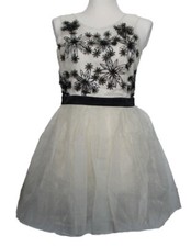 PARTYKLEID KLEID SPITZE  COCKTAILKLEID  LIPSY CUT FLOWER CREME SCHWARZ Gr. 38 NE