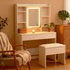 Weiß Schminktisch mit Spiegel