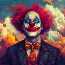 Transparent 18x18 clown in