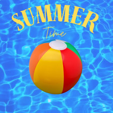 Wasserball in Regenbogenfarben