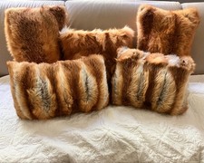 5 Echtpelz Rotfuchs Kissen, Maße zwischen 35 x 35 und 50 x 35 cm Fuchs Pelz echt