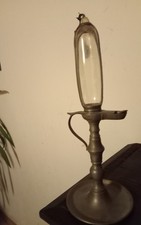 Zinn  Öl Lampe Uhr Laterne