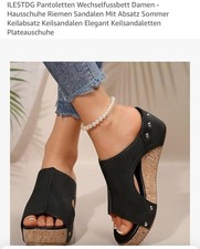 Schwarze Korkschuhe mit Nieten
