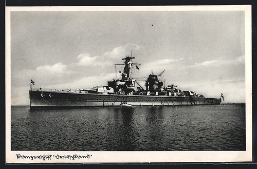 Panzerschiff deutschland im - ak,