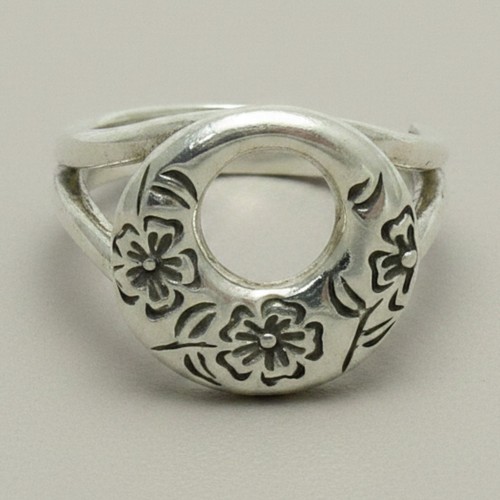 Sterling silber blumenring - sterling,