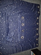 Kinderzimmer Vorhänge Blickdicht Blau Silber 2 STK Mit STERNEN 130 x160vm