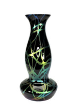 Jugendstil Vase Kralik „Banded“ Silbergelbbänder groß Glasvase - 19066 –