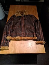 B-3 LEDER Kunstfell Flieger Style Flieger Pilot Bomberjacke - Größe L