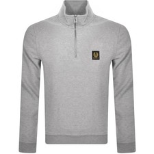 BELSTAFF QUARTER ZIP SWEATSHIRT OLD SILVER HEATHER GREY 3XL UVP £175 NEU MIT ETIKETT