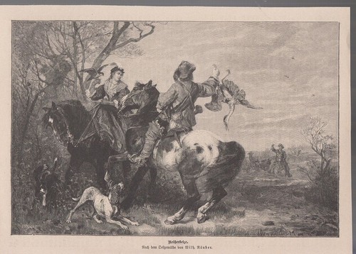 Holzstich reiherbeize jagd und - reiherbeize,