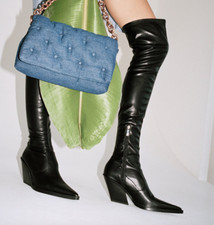 ZARA OVERKNEE STIEFEL MIT COWBOY ABSATZ TRF SCHWARZ NEU FW2020 REF. 3004/610