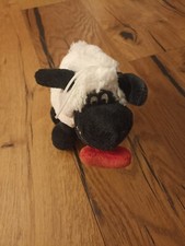 Stofftier Schaf mit schwarzen Ohren neuwertig 18 cm Herz Aufhänger