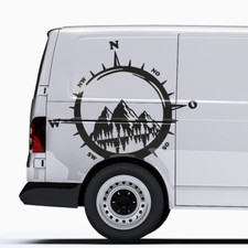 Auto Aufkleber Kompass Windrose Dekor Berge Wald Adventure Sticker #1435-100