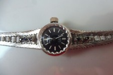 Armbanduhr ,  835 Silber mit Saphiren  ,  Anker , Handaufzug