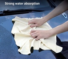 NATÜRLICHES ECHTES HIRSCHLEDER TUCH 30*40 SUPER SAUGFÄHIG AUTOPFLEGE KFZ-WÄSCHE