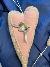 Stoff Herzen  Set Tilda-Stil 5x 9 cm und 2 x 25 cm Deko Handarbeit