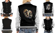 Damen College Jacke - Collegejacke Indianer Motiv - Country Western Jacke Damen