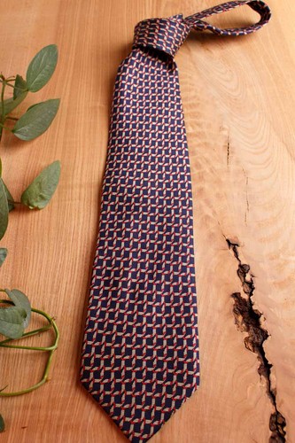Vintage krawatte blau rot - krawatte,