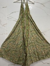 Silk maxi dress, boho hippie