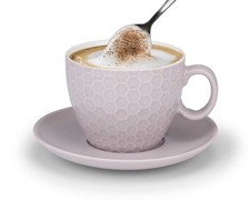 Cappuccinotassen Set 8 tlg. Keramik Volumen 200 ml Tasse Untertasse grau