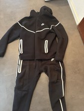 Nike Tech Fleece Schwarz Weiß Anzug Gr:L