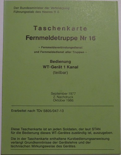 Taschenkarte fernmeldetruppe - taschenkarte,