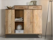 Highboard 145x132cm massivholz - highboard,
