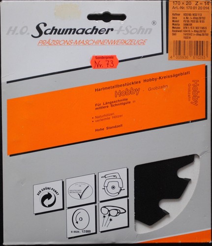 Kreissägeblatt 170x20mm - kreissägeblatt, hm