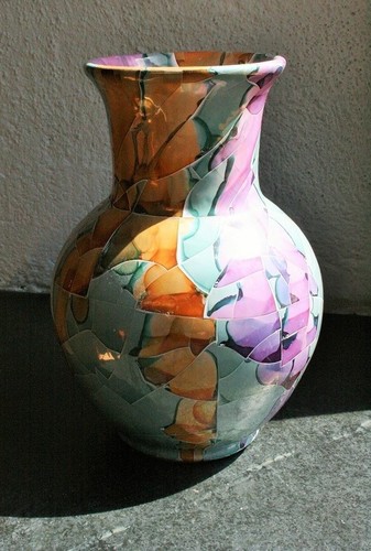 Keramik vase mosaik glasur - keramik,