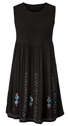 Kleid mit stickerei - mit, schwarz