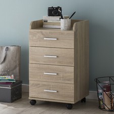 FineBuy Rollcontainer 70,5 cm Standcontainer Bürocontainer mit Rollen Modern