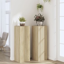 2x Pflanzenständer Blumenhocker Blumenständer Beistelltisch Holzwerkstoff