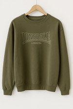 Original Lonsdale London Pullover S | olivgrün | angeraut | bequem