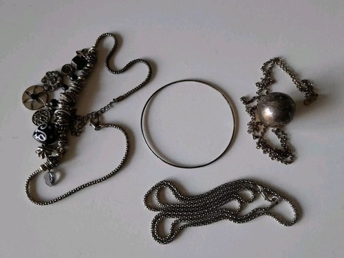 Halskette metall silber - 3x,