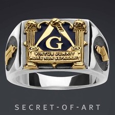 Freimaurer Ring 925 Silber 750