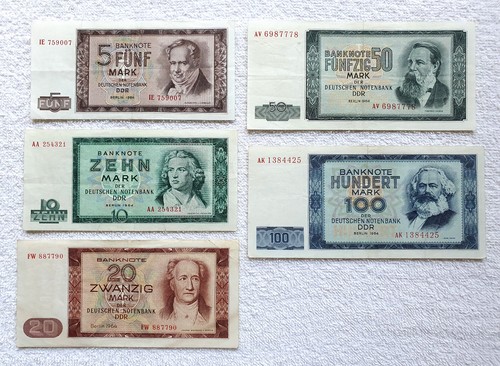 Ddr banknoten satz - satz, 1964