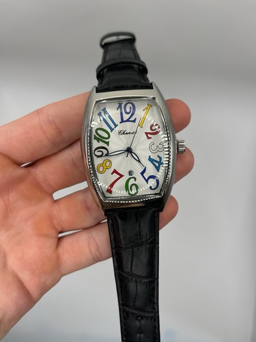 Vintage leder uhr edelstahl - leder,