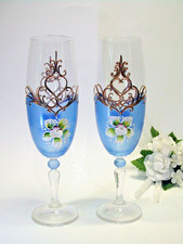 2 x Sektglas Böhmen Emaille