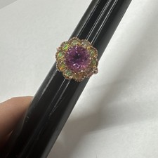 14 Karat Rotgold 925 Sterling Silber Ring Oval Opal Rosa Saphir Edelstein D Joy