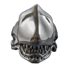 Alien V Predator Kopf Ring .925 Sterlingsilber Schädel Biker Metall Gothic.