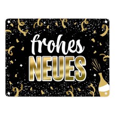 Frohes neues metallschild mit - frohes,