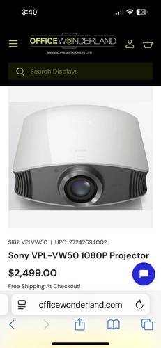 Sony vpl vw50 sxrd - sony,