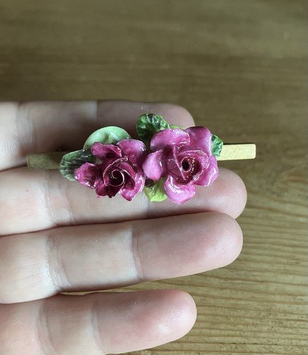 Porzellan rosen brosche - porzellan,