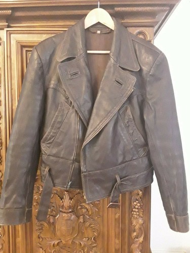 Motorradjacke vintage braun - motorradjacke,