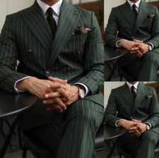 Dunkelgrün gestreifte Herren