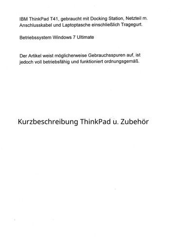 Ibm thinkpad t41 - thinkpad, gebraucht